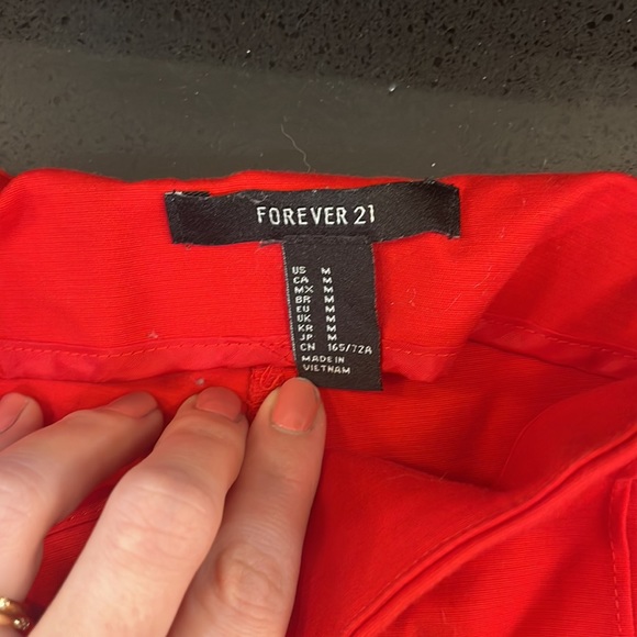 High Rise Red Shorts - Picture 2 of 5